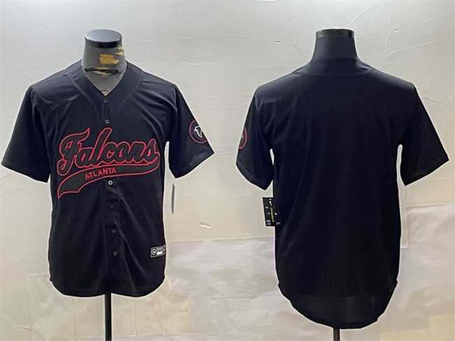 Mens Atlanta Falcons Blank Black With Patch Cool Base Stitched Baseball Jersey